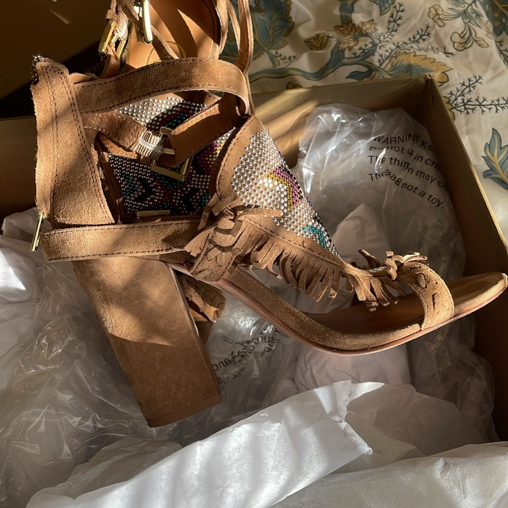 Ash Aztec studded suede block heels - Picture 7 of 14